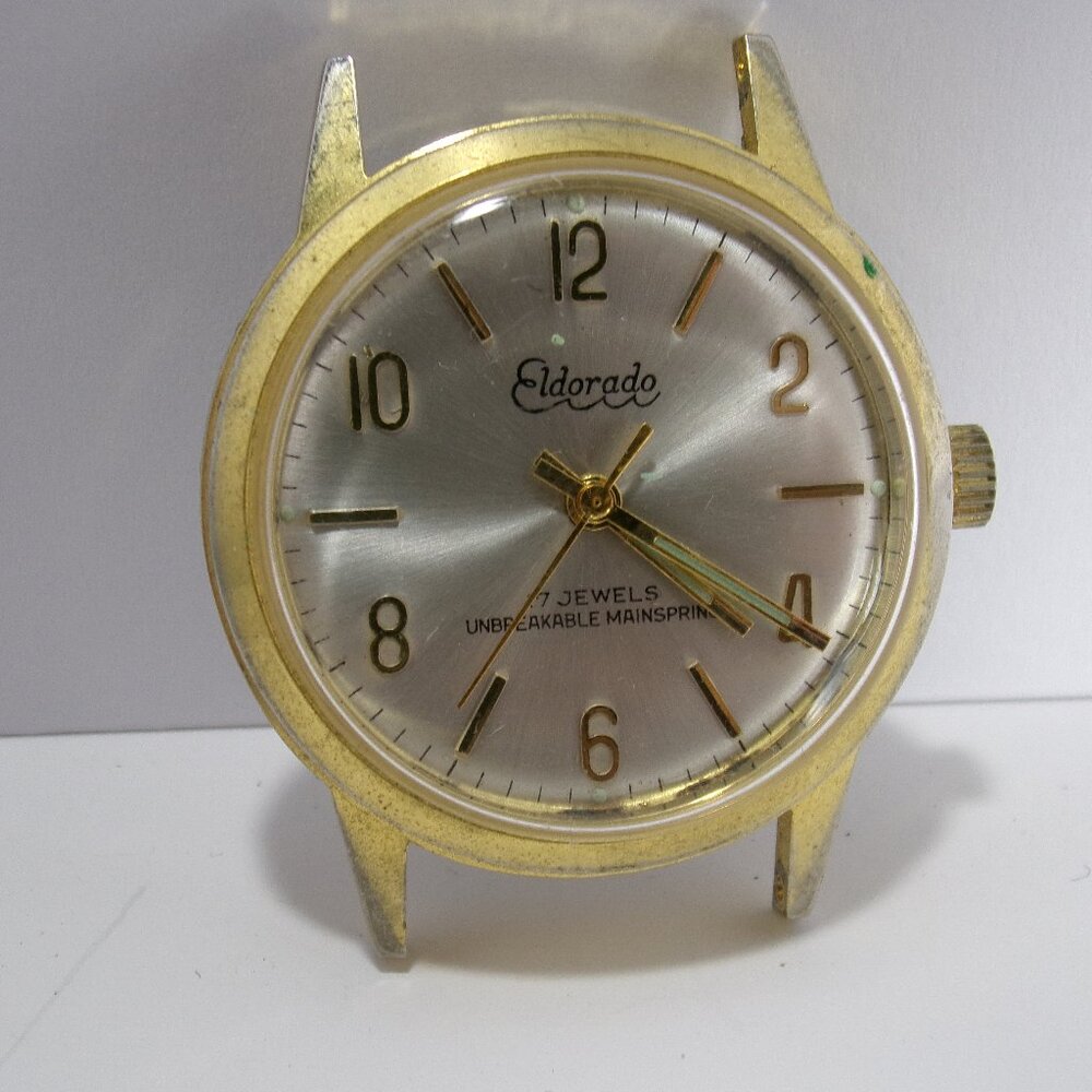 Vintage Eldorado Manual Wind 17 Jewels Unbreakable Mainspring Watch - Part